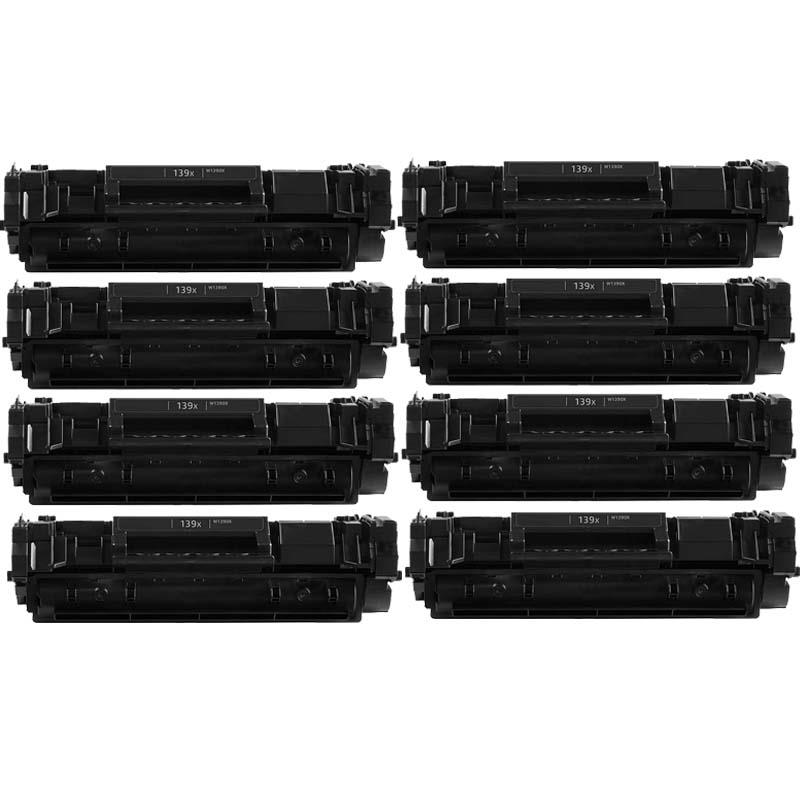 999inks Compatible Eight Pack HP 139X Black High Capacity Laser Toner Cartridges