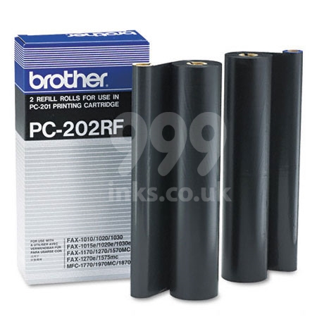Brother PC202RF Black Original Ribbon Refills x 2  (PC-202RF)