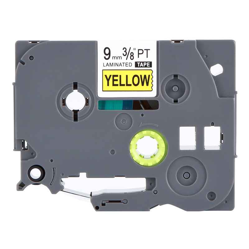 999inks Compatible Brother TZe621 P-Touch Label Tape - 3/8 x 26.2 ft (9mm x 8m) Black on Yellow