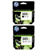 1 Full Set HP 305XL Black and 1 Tri Colour Set HP 305XL Original High Capacity Ink Cartridges