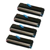 999inks Compatible Quad Pack OKI 09004168 Black Standard Capacity Laser Toner Cartridges