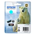 Epson 26 (T261240) Cyan Original Claria Premium Standard Capacity Ink Cartridge (Polar Bear)