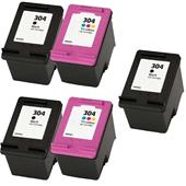 999inks Compatible Multipack HP 304 2 Full Sets + 1 Extra Black Inkjet Printer Cartridges