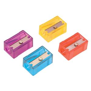 Pencil Sharpener Plastic Anti-tamper Screw 1-Hole Assorted (1 x Pack of 10 Sharpeners)