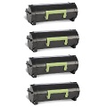999inks Compatible Quad Pack Lexmark 502H Black Laser Toner Cartridges
