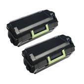 999inks Compatible Twin Pack Lexmark 51B2000 Black Standard Capacity Laser Toner Cartridges