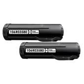 999inks Compatible Twin Pack Xerox 106R03580 Black Standard Capacity Laser Toner Cartridges
