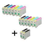 999inks Compatible Multipack Epson T0801 2 Full Sets + 2 FREE Black Inkjet Printer Cartridges