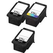 999inks Compatible Multipack Canon PG-575XL and CL-576XL 1 Full Set + 1 EXTRA Black Ink Cartridges
