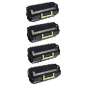 999inks Compatible Quad Pack Lexmark 24B6035 Black Laser Toner Cartridges
