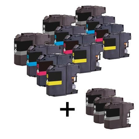 Product image for 999inks Compatible Multipack Brother LC123 3 Full Sets + 3 FREE Black Set Inkjet Printer Cartridges - Small