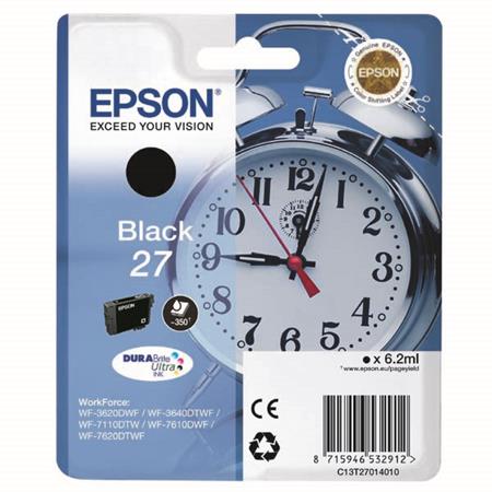 Product image for Epson 27 (T2701) Black Original Standard Capacity Ink Cartridge - Small