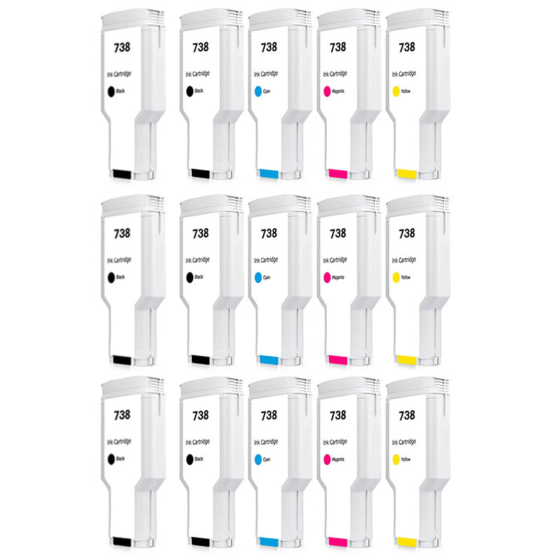 Product image for Compatible Multipack HP 738 Standard Capacity 3 Full Set + 3 Free Black Ink Cartridges - Small