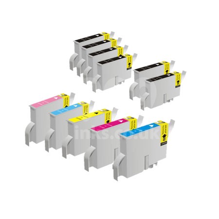 Product image for 999inks Compatible Multipack Epson T0341/48 2 Full Sets + 2 FREE Black Inkjet Printer Cartridges - Small