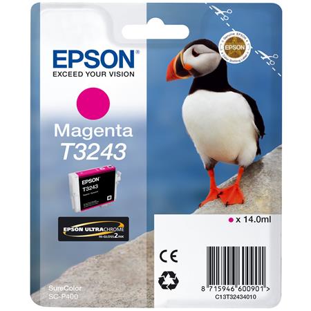 Product image for Epson T3243 (T32434) Magenta Original Ink Cartridge (Puffin) - Small
