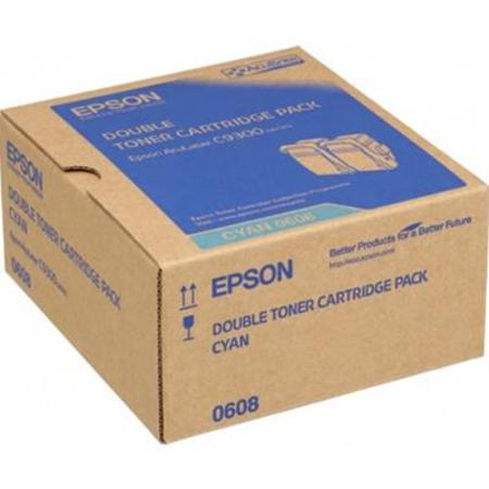 Product image for Epson S050608 Cyan Original Toner Cartridge - 2 Pack - Small
