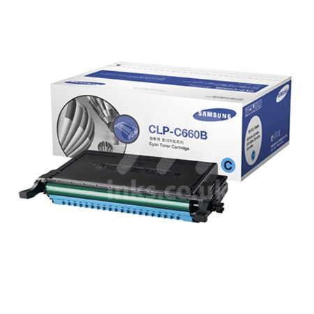Product image for Samsung CLP-C660B Cyan Original High Capacity Laser Toner Cartridge - Small