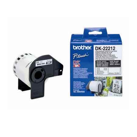 Product image for Brother DK-22212 Original Continuous Film Tape (62mm x 15.24m) Black on White - Small