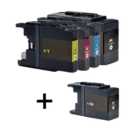 Product image for 999inks Compatible Multipack Brother LC1280 1 Full Set + 1 FREE Black Inkjet Printer Cartridges - Small