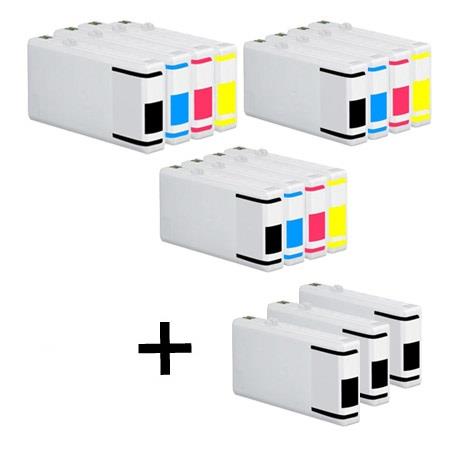 Product image for 999inks Compatible Multipack Epson T7021/4 3 Full Sets + 3 FREE Black Inkjet Printer Cartridges - Small