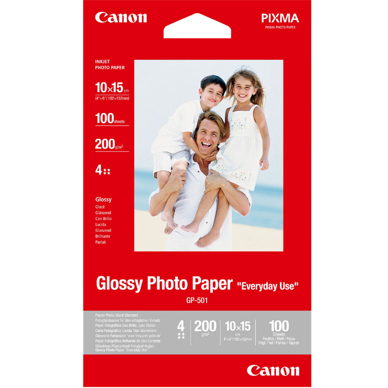 Product image for Canon GP-501 (6x4) Glossy Photo Paper 210g (100 Sheets) - Small