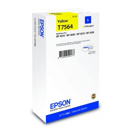 Product image for Epson T7564 Yellow Original Ink Cartridge - Small