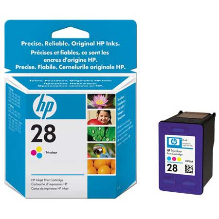 Product image for HP 28 Tri-Colour Original Inkjet Print Cartridge (C8728AE) - Small