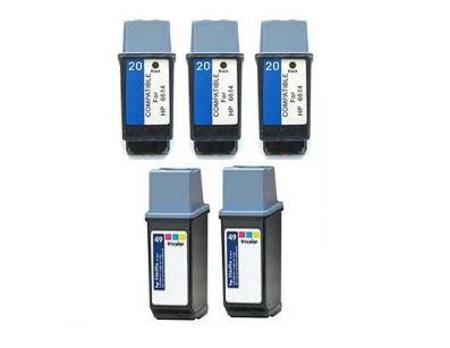 Product image for 999inks Compatible Multipack HP 20/49 2 Full Sets + 1 Extra Black Inkjet Printer Cartridges - Small