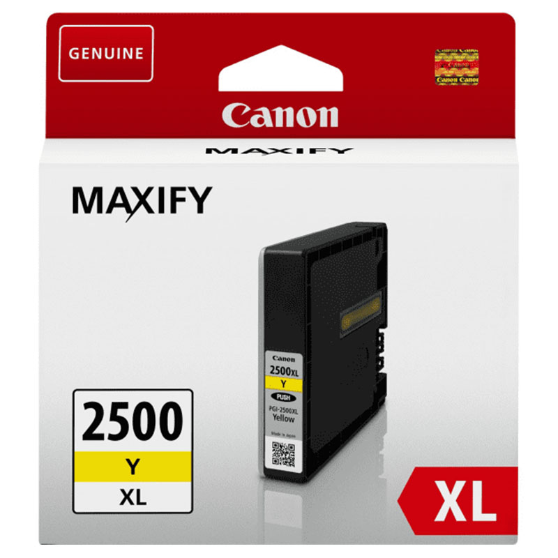 Product image for Canon PGI-2500XLY Yellow Original High Capacity Ink Cartridge - Small