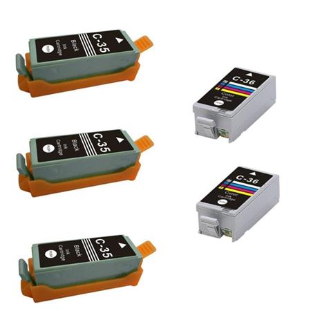 Product image for 999inks Compatible Multipack Canon PGI-35 and CLI-36 2 Full Sets + 1 Extra Black Inkjet Printer Cartridges - Small