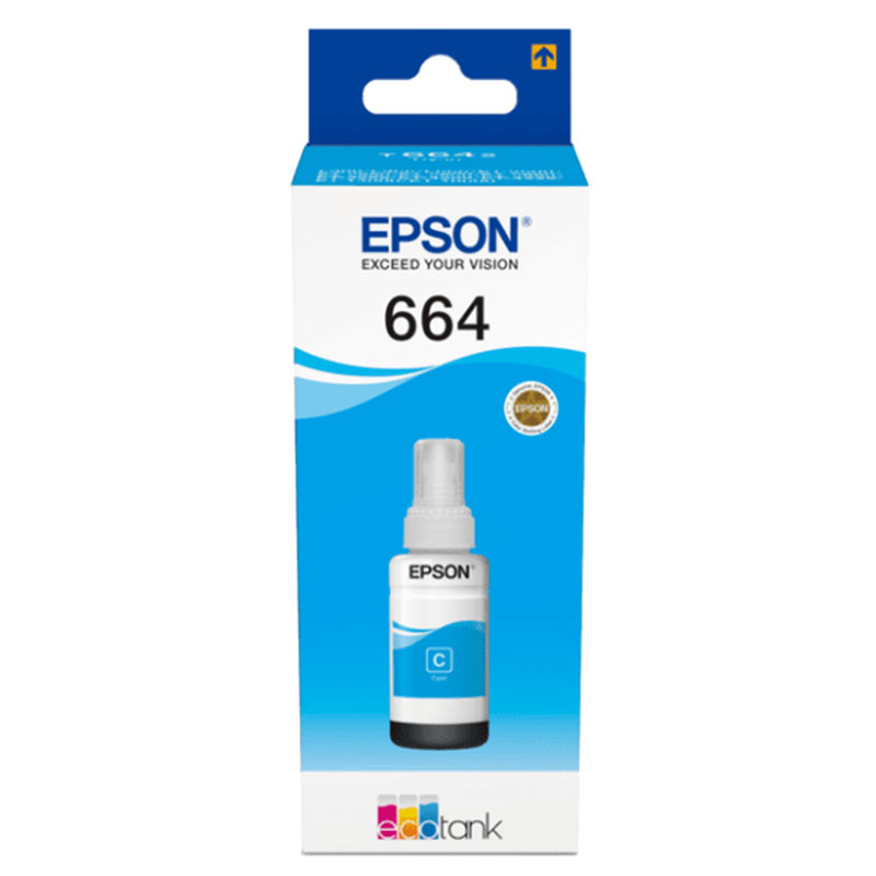 Product image for Epson T6642 Cyan Original Ink Bottle (C13T664240) - Small