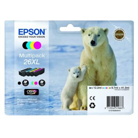 Product image for Epson 26XL (T263640) Original Claria Premium High Capacity Multipack (Polar Bear) - Small