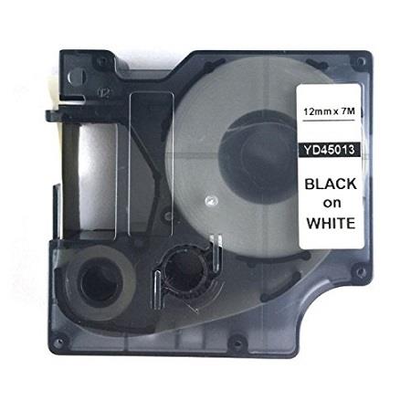 Product image for 999inks Compatible Dymo 45013 (S0720530) Label Tape (12mm x 7m) Black on White - Small