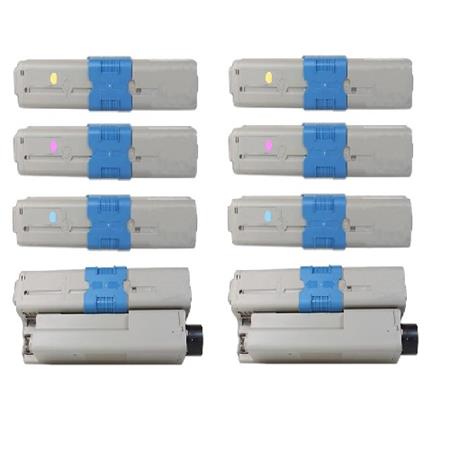 Product image for 999inks Compatible Multipack OKI 44973533/36 2 Full Sets Laser Toner Cartridges - Small