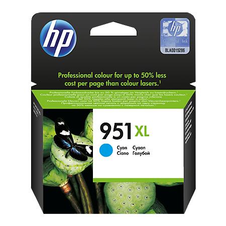 Product image for HP 951XL Cyan Original High Capacity Ink Cartridge - Small