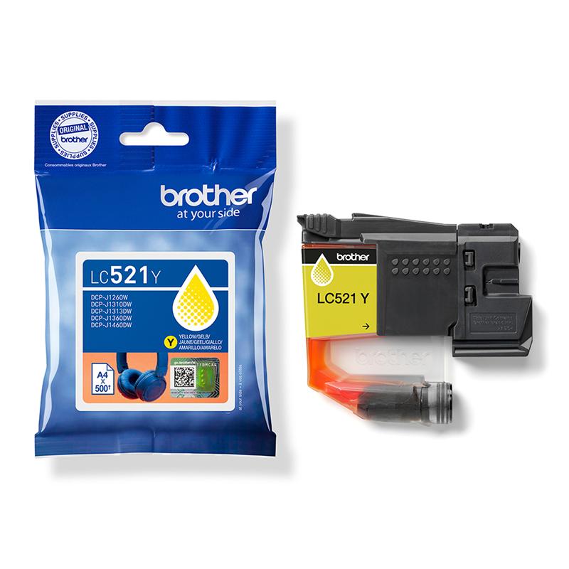 Product image for Brother LC521Y Yellow Original Ink Cartridge - Small