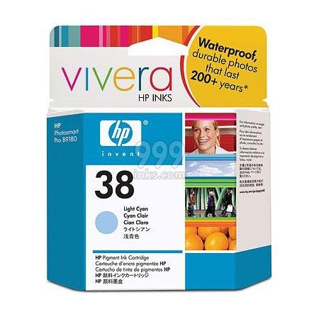 Product image for HP 38 Cyan Original Light Ink Cartridge (C9418A) - Small