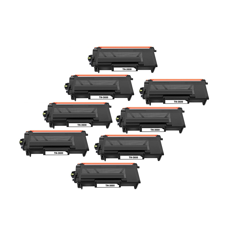 Product image for 999inks Compatible Eight Pack Brother TN3600 Black Standard Capacity Laser Toner Cartridges - Small