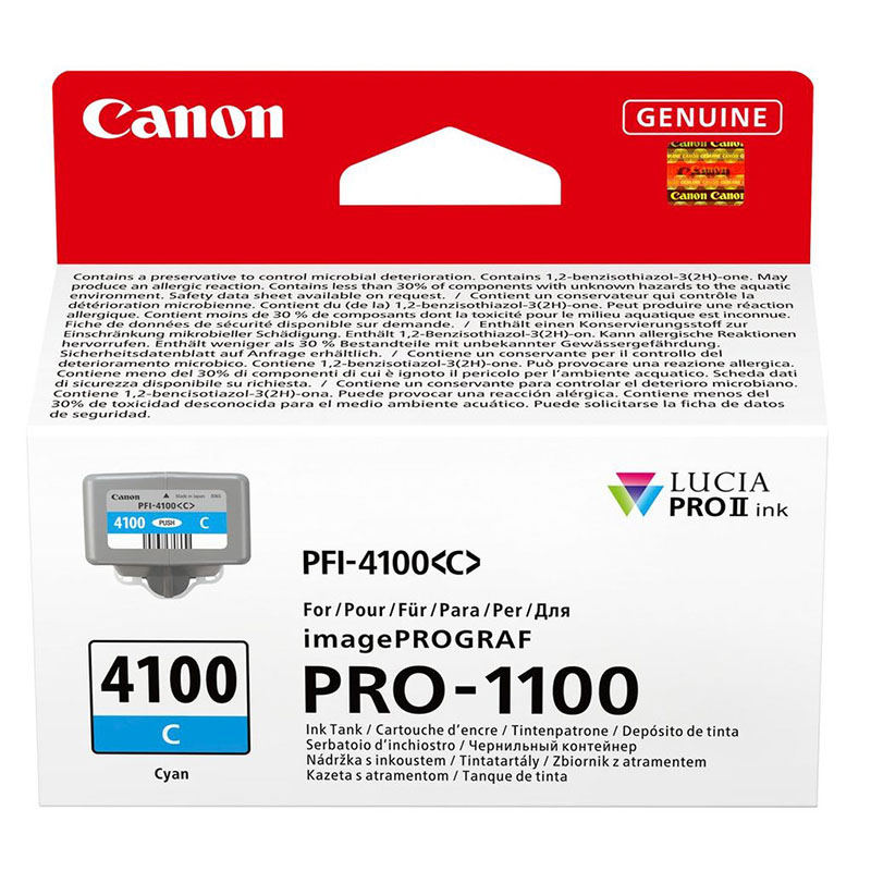 Product image for Canon PFI-4100C Cyan Original Ink Cartridge - Small
