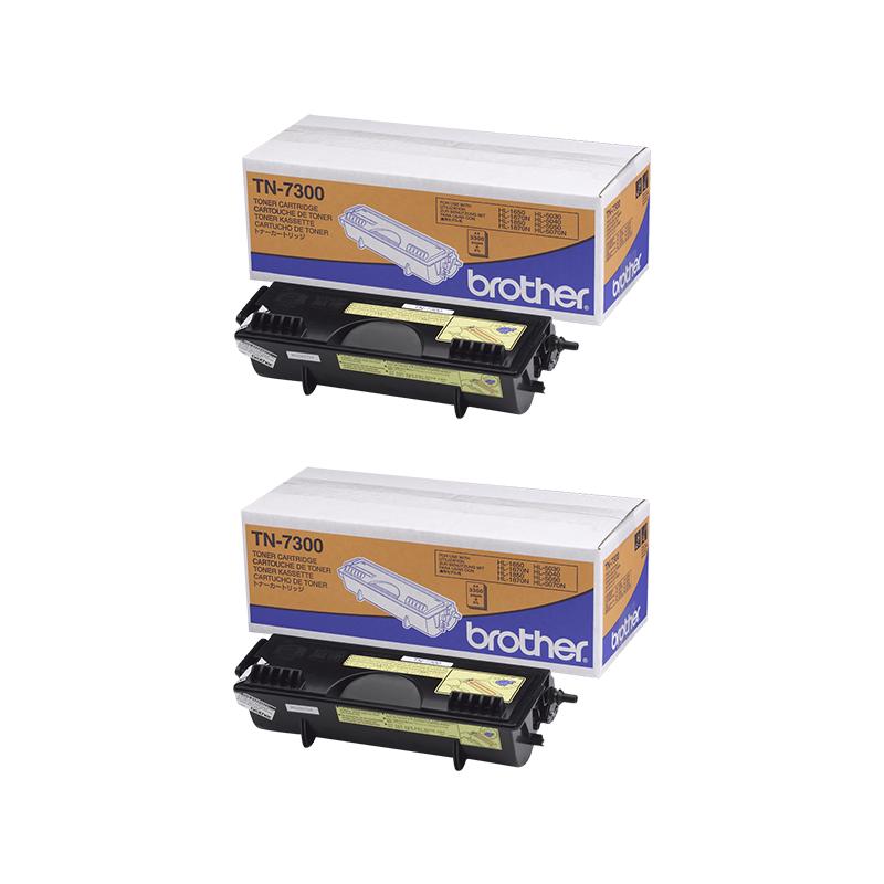 Product image for Brother TN7300 Black Original Laser Toner Cartridge Twin Pack - Small
