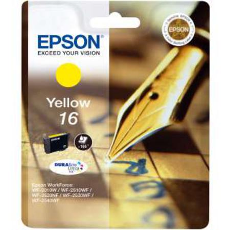Product image for Epson 16 (T162440) Yellow Original DURABrite Ultra Standard Capacity Ink Cartridge (Pen) - Small