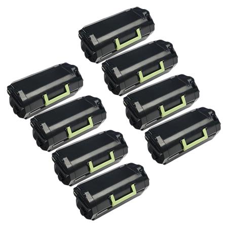 Product image for 999inks Compatible Eight Pack Lexmark 53B2000 Black Standard Capacity Laser Toner Cartridges - Small