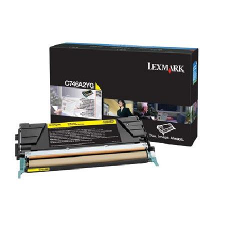 Product image for Lexmark C746A2YG Yellow Original Toner Cartridge - Small