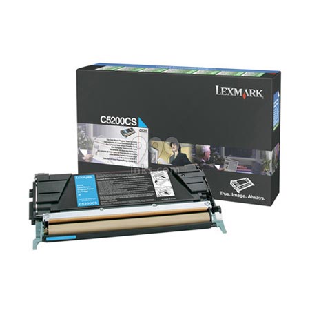 Product image for Lexmark C5200CS Cyan Original Return Program Toner Cartridge - Small