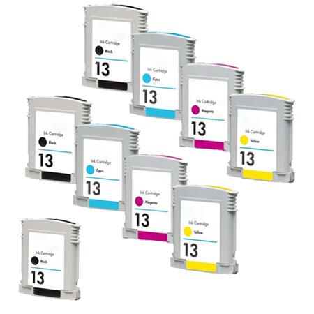Product image for 999inks Compatible Multipack HP 13 2 Full Sets + 1 Extra Black Inkjet Printer Cartridges - Small