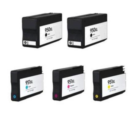 Product image for 999inks Compatible Multipack HP 950XL/951XL 1 Full Set + 1 Extra Black Inkjet Printer Cartridges - Small