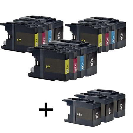 Product image for 999inks Compatible Multipack Brother LC1240 3 Full Sets + 3 FREE Black Inkjet Printer Cartridges - Small