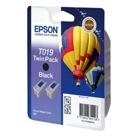 Product image for Epson T019 Black Original Ink Cartridge Twin Pack (Hot Ait Baloon) (T019401) - Small