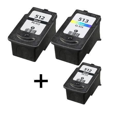 Product image for 999inks Compatible Multipack Canon PG-512 and CL-513 1 Full Set + 1 Extra Black Inkjet Printer Cartridges - Small