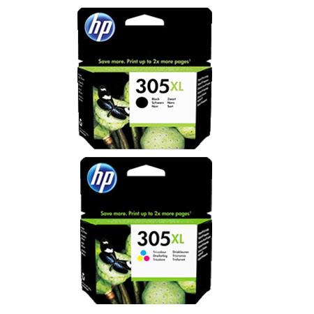 Product image for 1 Full Set HP 305XL Black and 1 Tri Colour Set HP 305XL Original High Capacity Ink Cartridges - Small